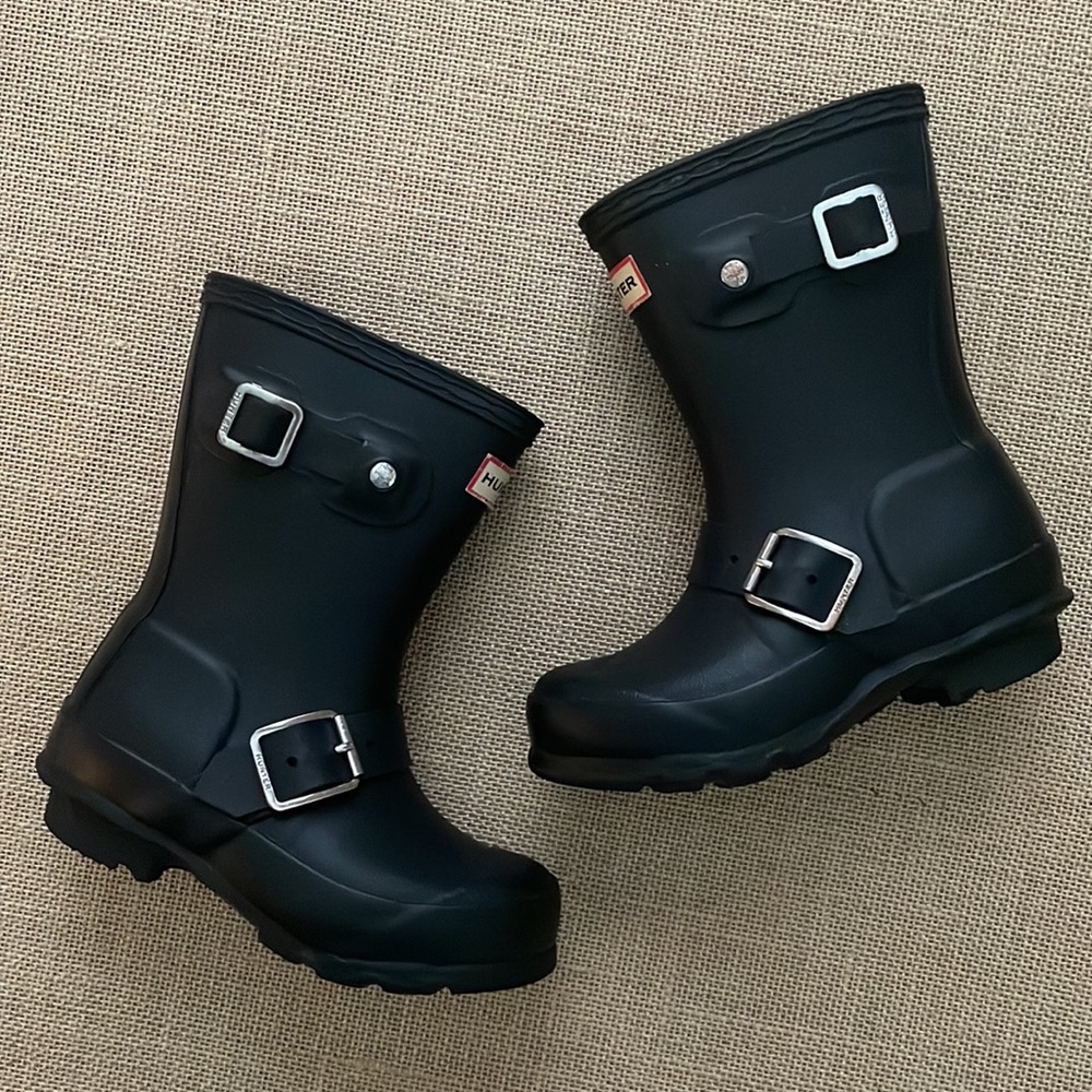 Hunter Original Biker moto rain boots Size Girl 10 - Boy 9 - EU 25